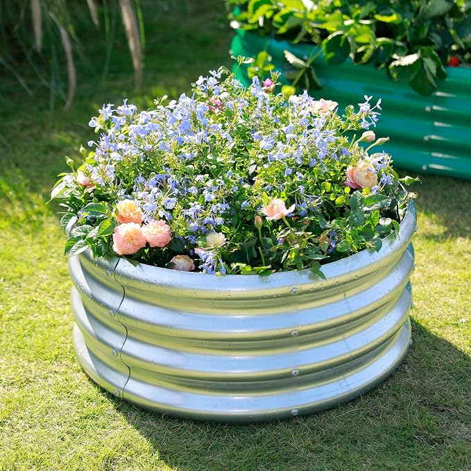 Land Guard Galvanized Raised Garden Bed 2Pcs, Planter Raised Garden Beds Outdoor - Image 3
