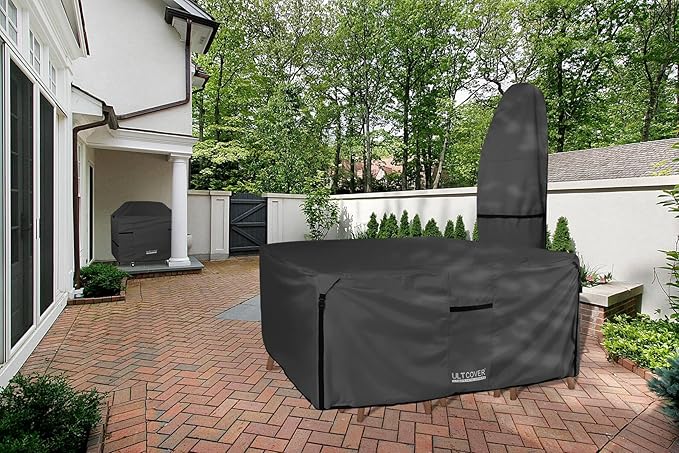 ULTCOVER 600D Tough Canvas Heavy Duty Square Patio Table and Chairs Cover - Image 6
