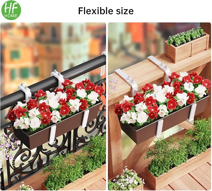 HFHOME Set of 2 Adjustable Window Planter Box Brackets, Planter Shelving - Image 5