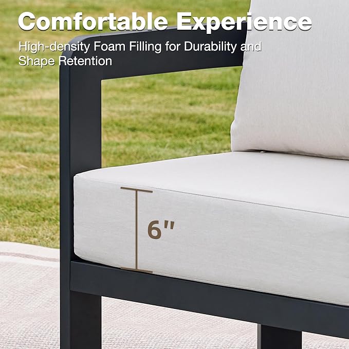 Outdoor Furniture Set, Metal Modern Outside Furniture - Image 4