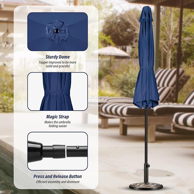 Simple Deluxe 9' Patio Umbrella Outdoor Table Market Yard Umbrella - Image 3