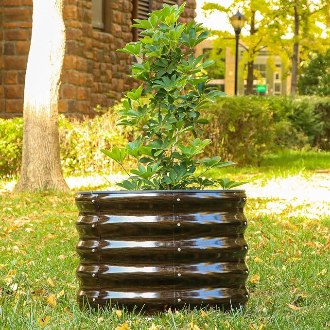 SnugNiture Raised Garden Bed, 2×2×1.5ft Round Galvanized Outdoor Planter Box - Image 5