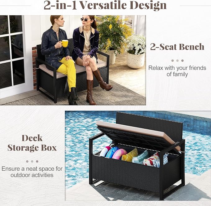 Tangkula 40 Gallon Outdoor Bench - Image 5