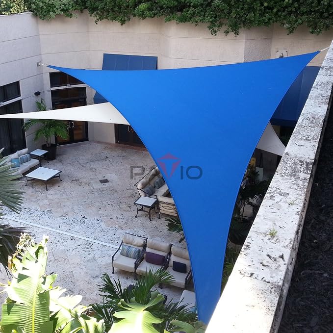 Patio Paradise 9' x 9' x 9' Sun Shade Sail Triangle Canopy Shade Cloth Fabric - Image 5