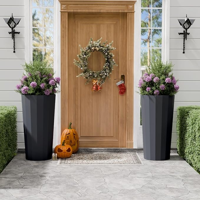 23.6" Tall Outdoor Planters Set of 2, Large Planters - Image 7