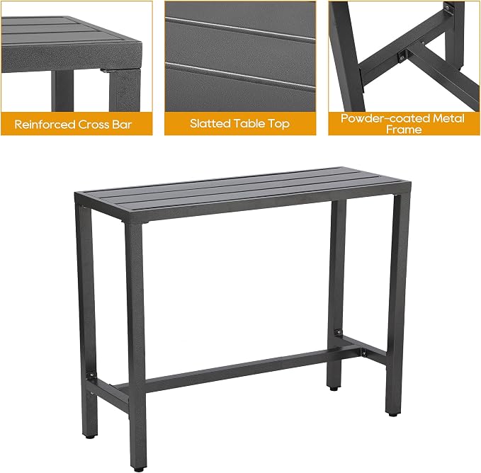 Outdoor Patio Bar Set, Bar Height Patio Dining Set, Weather-Resistant Bistro - Image 3
