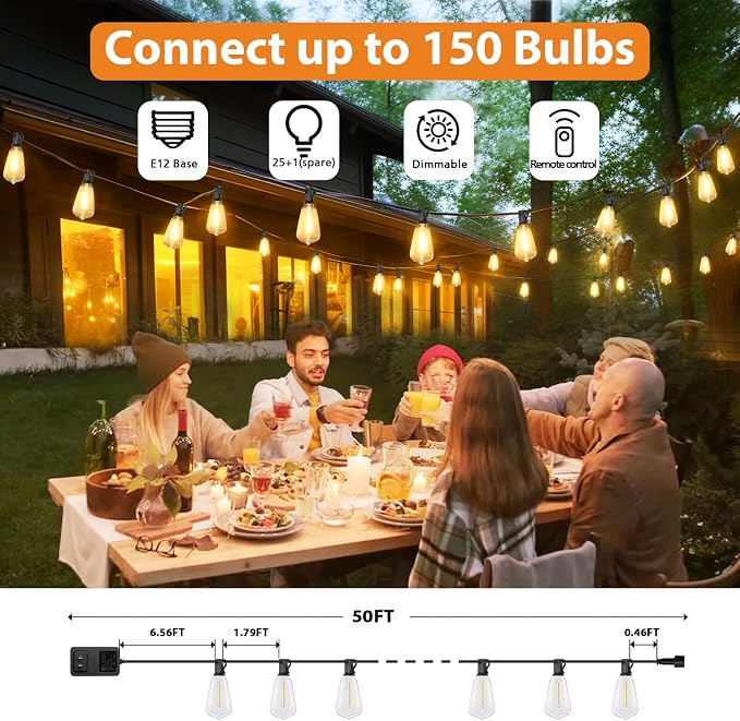 Brightever Dimmable Outdoor String Lights - Image 6