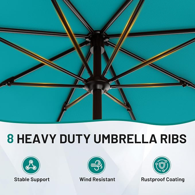 AreShark 9 FT Patio Umbrella for Outdoor, Outdoor Table Umbrella - Image 3