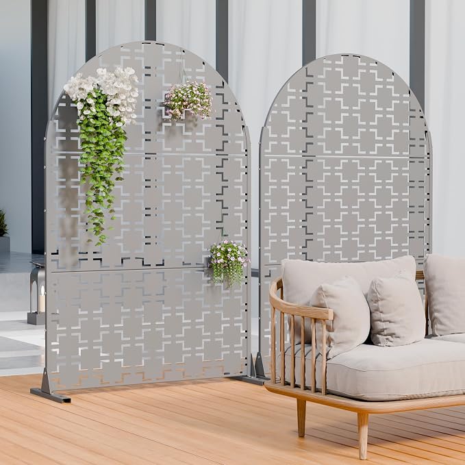 Casaphoria 72" H x 47" W Arched Metal Privacy Screen - Image 8