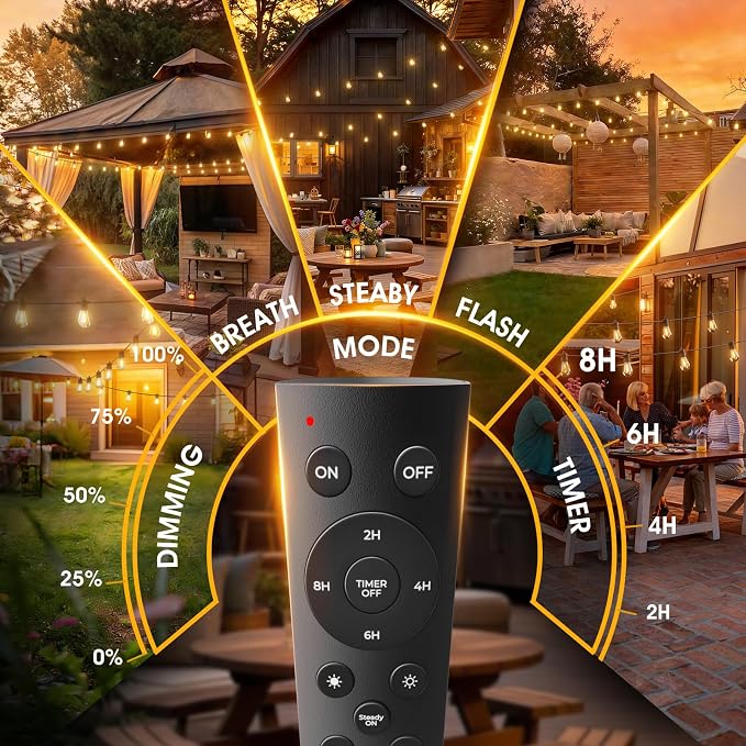 addlon 50FT LED Outdoor String Lights - Image 3