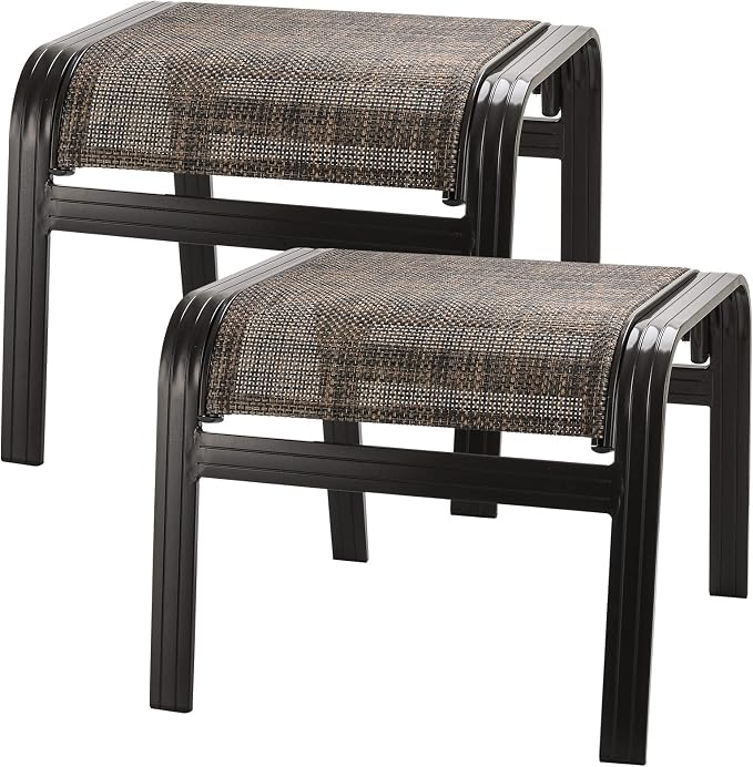 Outdoor Ottomans for Patio Footrest Metal Chairs Patio Footstools Furniture by Unknown