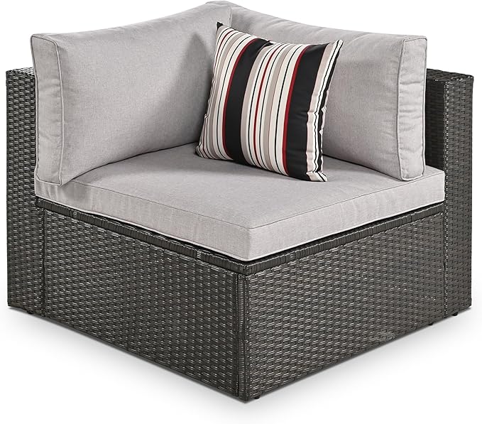 Merax 7-Piece Outdoor Wicker Sectional Sofa Set, Modular Rattan Conversation Set - Image 9