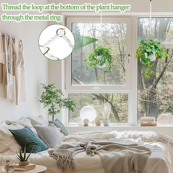 Hanging Planters for Indoor Plants, 2 Set Self Watering Hanging Flower Pots - Image 5