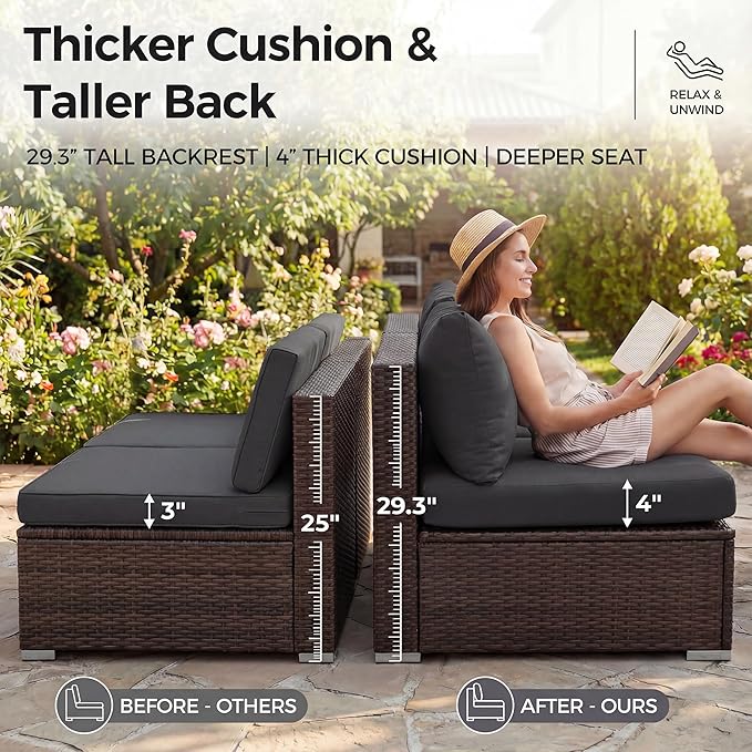 NICESOUL 7 Piece Large Size Outdoor Patio Furniture Set - Image 7
