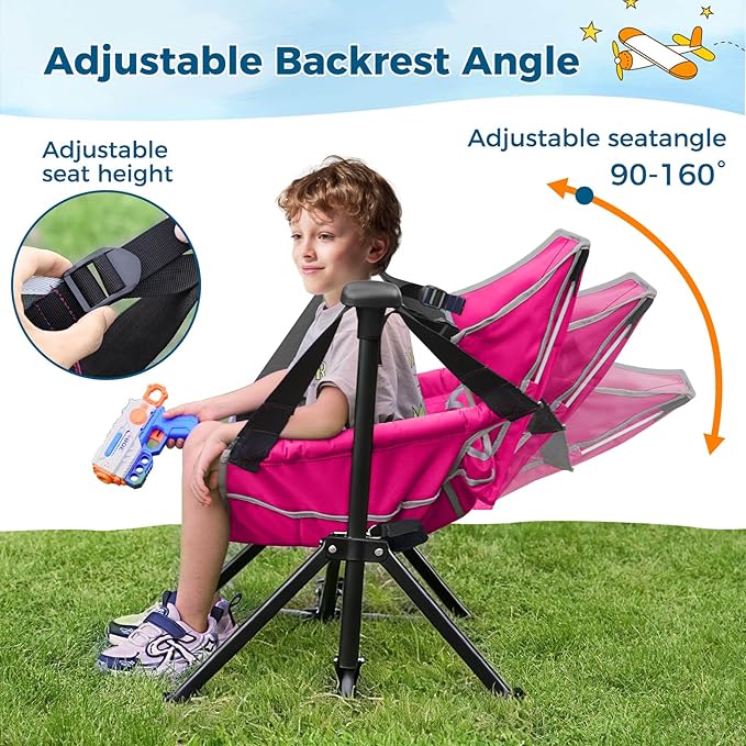 Kids Hammock Chair, Adjustable Kids Camping Chair, Folding Chair - Image 3
