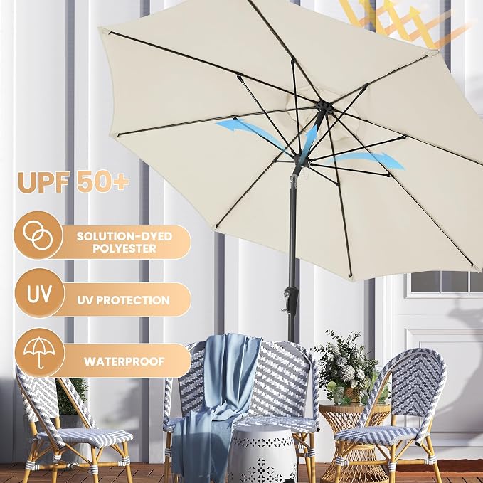 Ayge 9FT Large Outdoor Patio Umbrella Market Table Umbrella-UV Resistant - Image 6