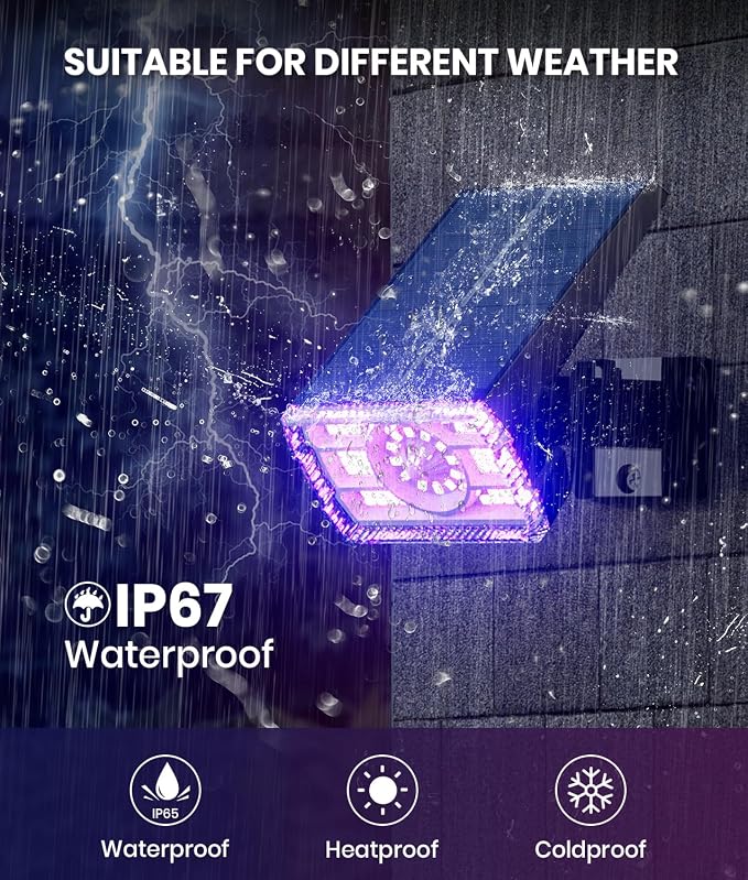 2 Pack - Solar Christmas Lights Outdoor Waterproof, 6 Color Changing Spotlights - Image 3