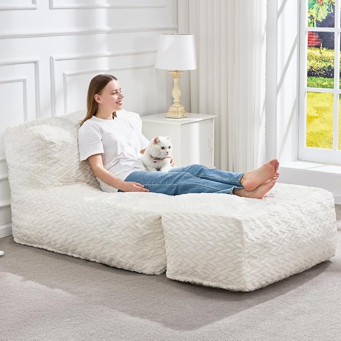 Hobestluk Bean Bag Chair Big Bean Bag Lounger - Image 3
