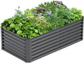 6x3x2FT Galvanized Raised Garden Bed, Galvanized Planter Boxes Outdoor by AyenGuard
