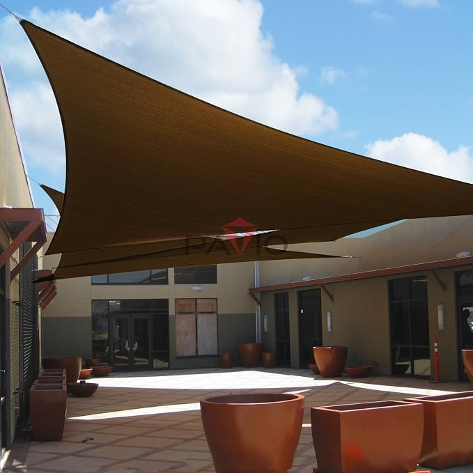 Patio Paradise 8' x 8' x 8' Sun Shade Sail Triangle Canopy Shade Cloth Fabric - Image 6