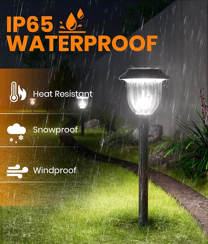 AOSEA 12000K 10 Pack Solar Lights Outdoor IP65 Waterproof, LED Solar Lights - Image 6