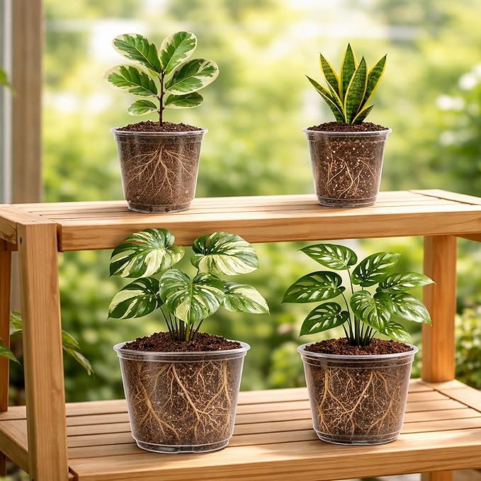 16 Pack 10/8/6/5 Inch Reinforced Large Clear Nursery Pots - Image 6
