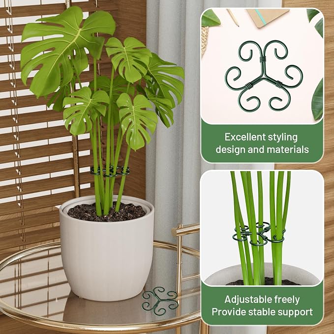 4PCS Green Iron Monstera Support, Uniquely Designed Plant Support Stakes - Image 4