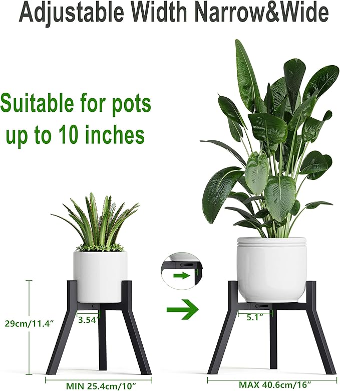 Adjustable Plant Stands Set of 2, Metal Small Plant Holder, Heavy Duty Stable - Image 3