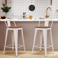 WENTMENT Metal Bar Stools Set of 2 Counter Height Barstools by WENTMENT