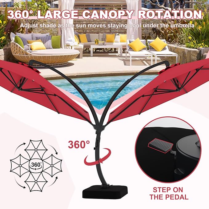 GarveeLife 11FT Cantilever Patio Umbrella - Image 7