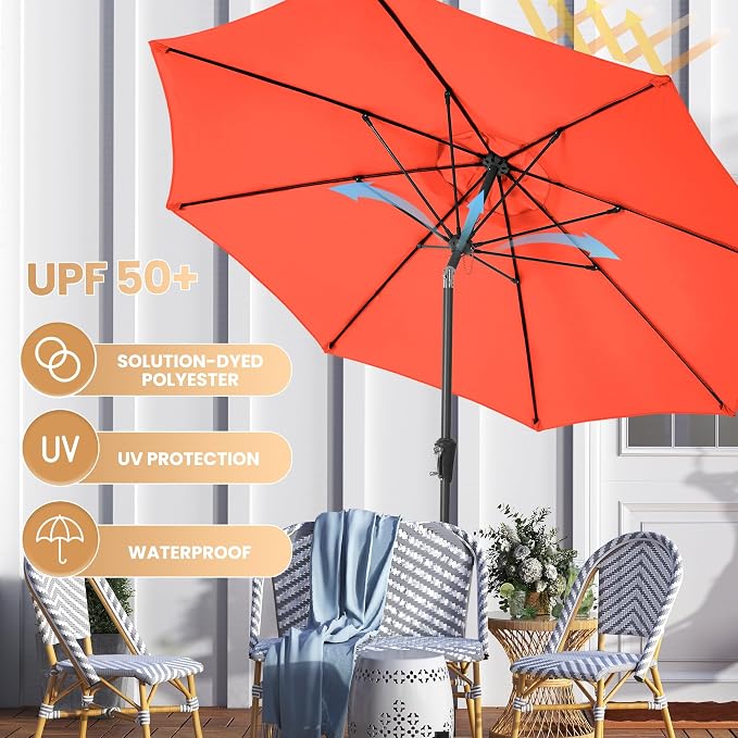 Ayge 9FT Large Outdoor Patio Umbrella Market Table Umbrella-UV Resistant - Image 6