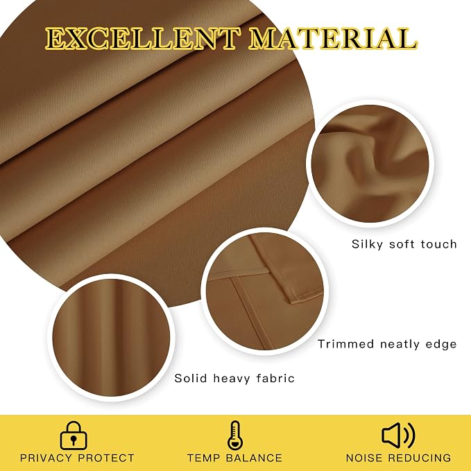 NICETOWN Gold Brown Sliding Glass Door Curtain - Image 5