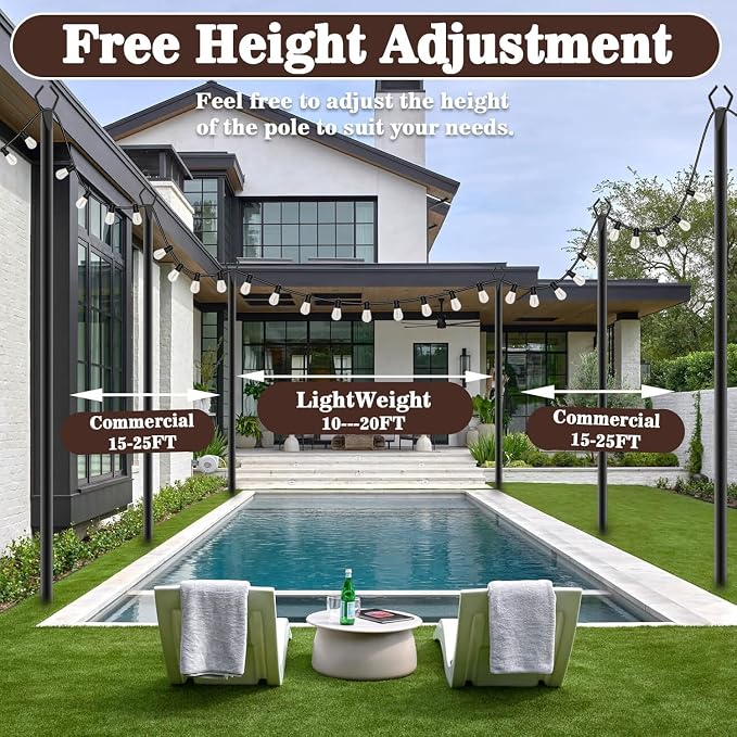 10Ft String Light Poles 6 Pack, Light Poles - Image 6