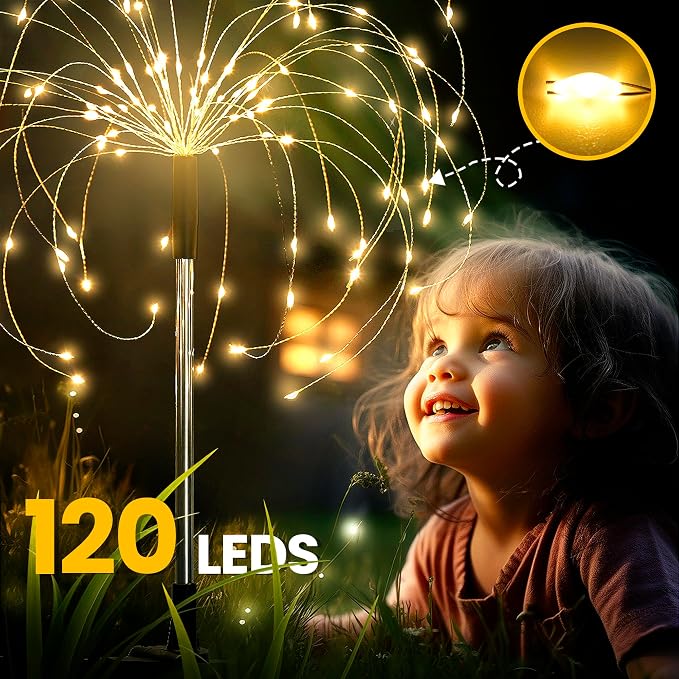 GIGALUMI Garden Decor Outdoor Lights 120LED 6Pack, Solar Garden Lights - Image 6