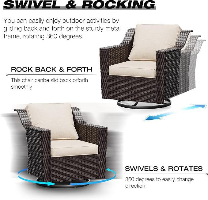 Joyside Wicker Patio Furniture Sets, 9 Pieces Upgraded Large Size Outdoor - Image 3
