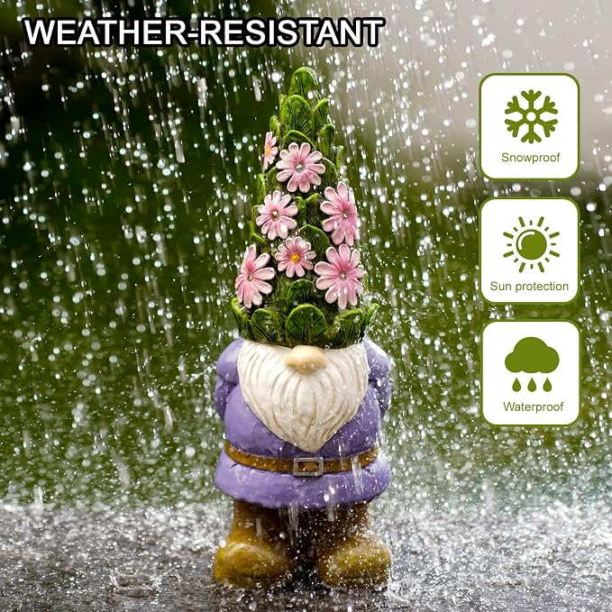 Nacome Solar Garden Outdoor Statues Gnome - Image 6