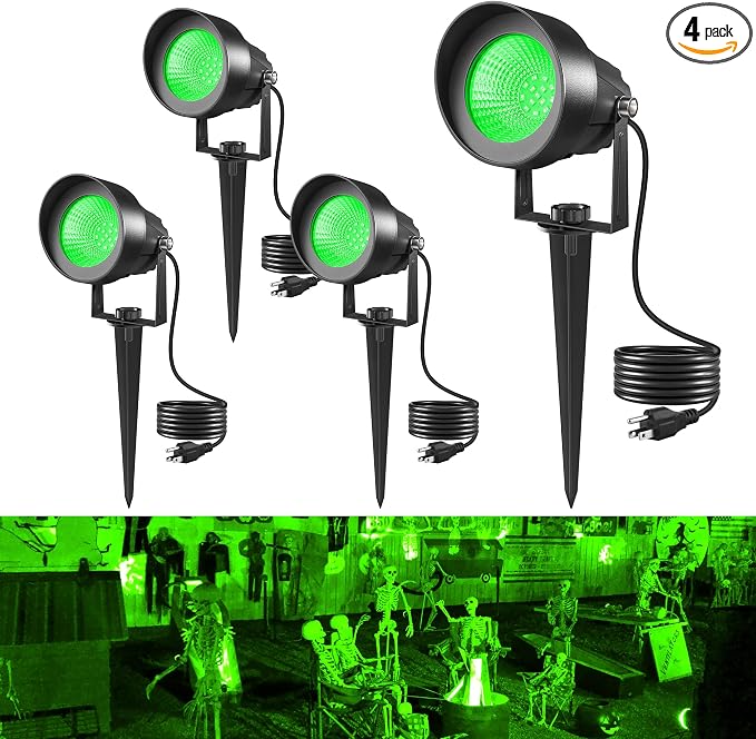 T-SUN Green Spotlight Outdoor, Waterproof LED Landscape Lighting by T-SUN