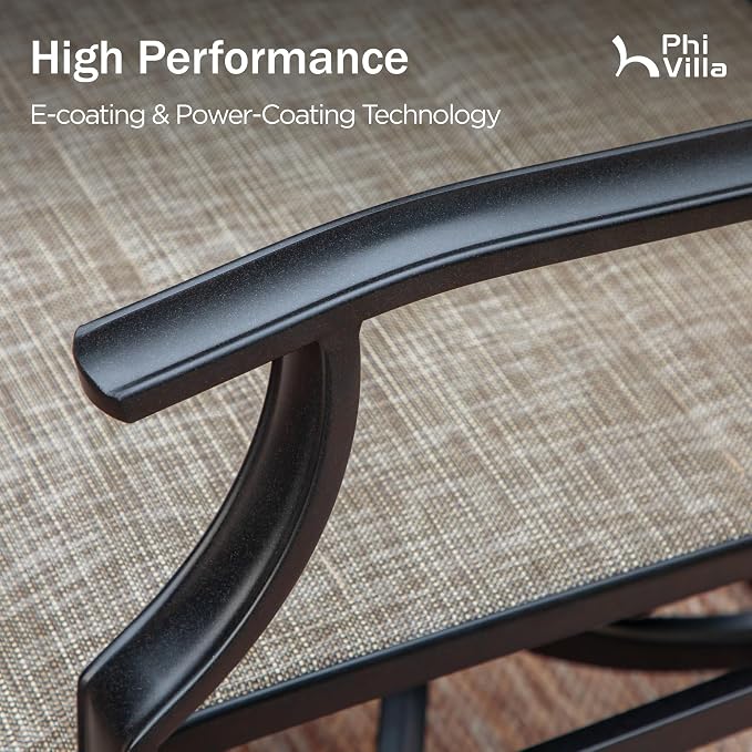 PHI VILLA Swivel Patio Chair Set of 4, All Weather-Resistant - Image 6