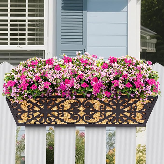 2 Pack 24 Inch Window Boxes Planters Railing Planter Box - Image 6