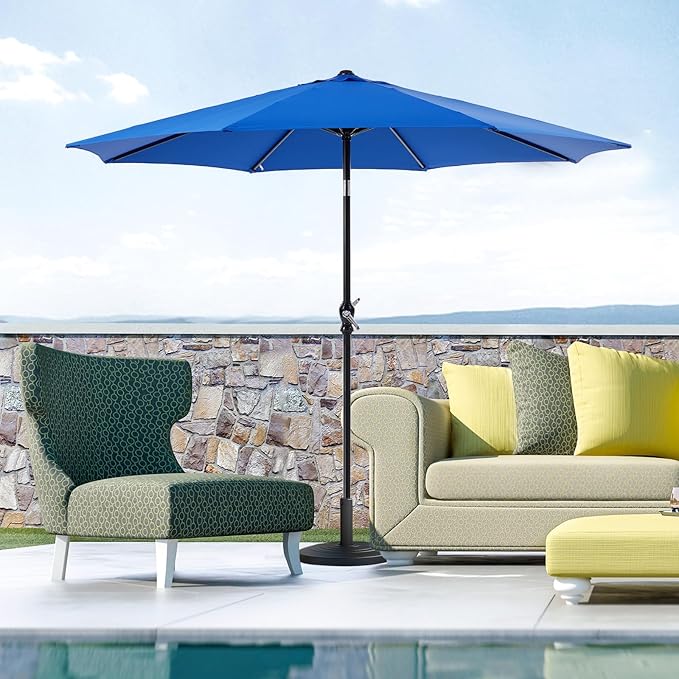 OLIXIS 9ft Patio Umbrella with Tilt and Crank Button & 8 Sturdy Ribs Waterproof - Image 5
