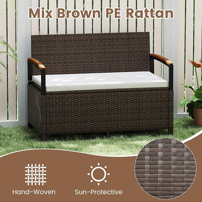 Tangkula 46 Gallon Outdoor Bench - Image 4