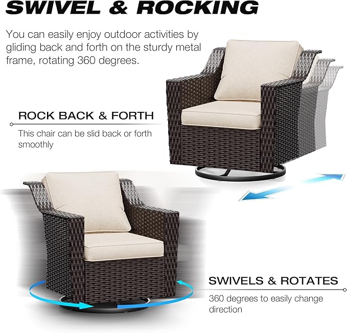 Joyside Outdoor Swivel Chair, Patio Swivel Chairs - Image 3