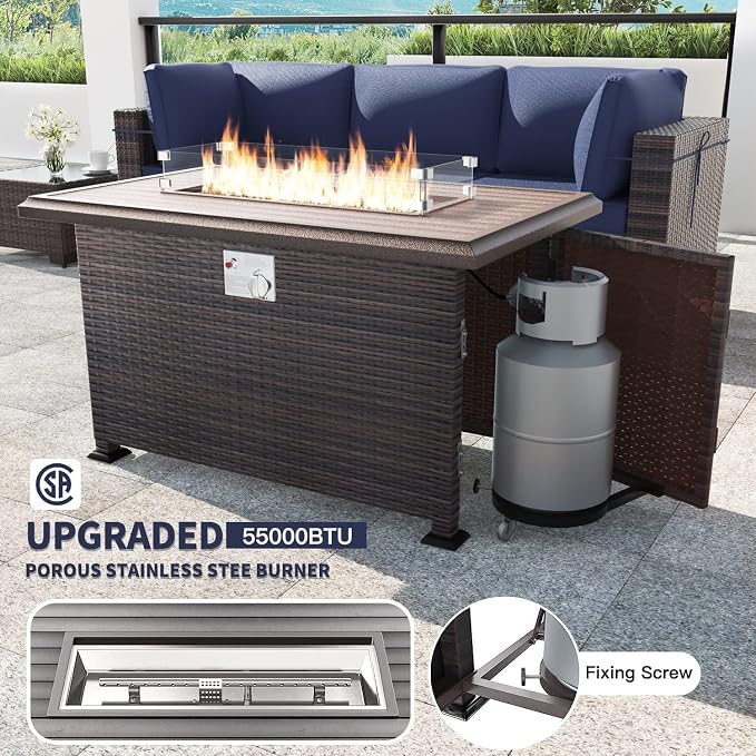 Kullavik 8 Pieces Outdoor Patio Furniture Set, Sectional Sofa Set - Image 2