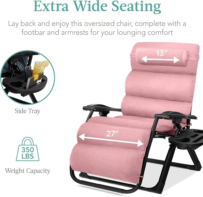 Best Choice Products Oversized Zero Gravity Chair, Folding Outdoor Patio - Image 5
