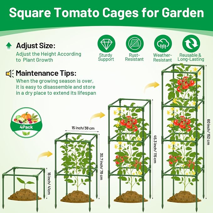 Legigo 4 Pack Square Tomato Cages - Image 2
