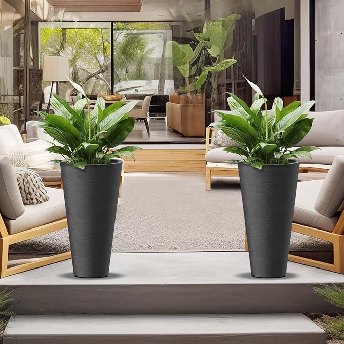 Kante Tall Round Planter Set of 2 - Image 4