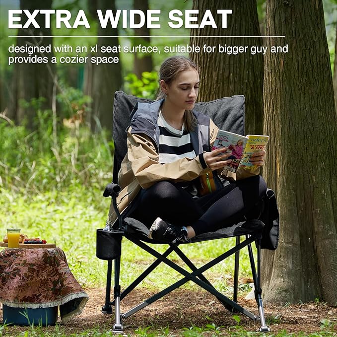 EVER ADVANCED Padded Oversized Folding Camping Chair - Image 6