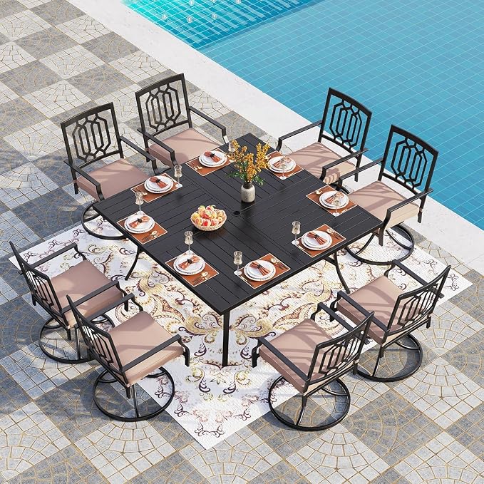 PHI VILLA 9 Pieces Outdoor Dining Set - Image 6