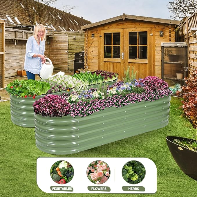 Galvanized Raised Garden Bed Outdoor- 2 Pcs Raised Beds - Image 7
