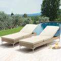 HOMREST Outdoor Chaise Lounge Chair Set of 2, Patio Wicker Lounge Chairs by HOMREST